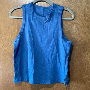 Classic fit cotton blend tank pitch blue